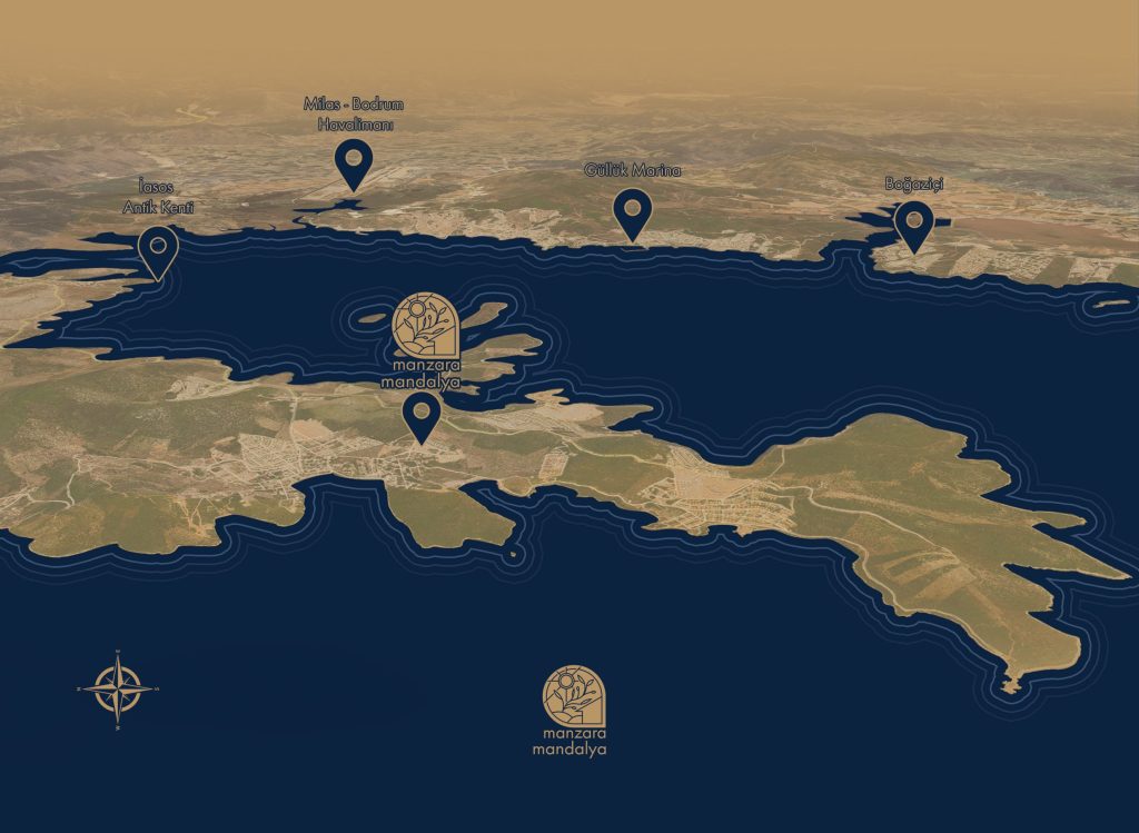 03 Harita scaled e1719315325732 Muğla Milas'ta, Iasos Antik Kenti'ne yakın konumda, sahil ve plaja yürüme mesafesinde! Manzara Mandalyadan Hemen bilgi alın ve hayalinizdeki villaya sahip olun!